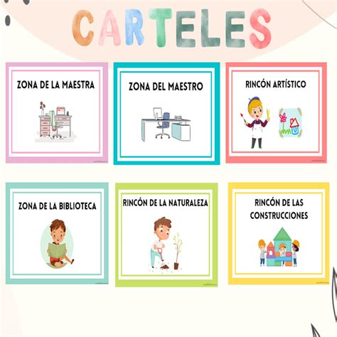 Carteles rincones y zonas El jardín de los recursos