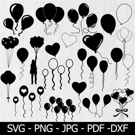 Balloon Bundle Svg Balloons Svg Ballons Svg Birthday Balloon Svg