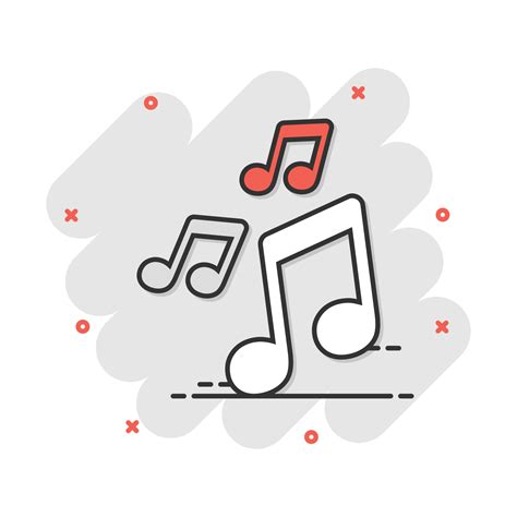 Vector Cartoon Music Icon In Comic Style Sound Note Sign Illustration