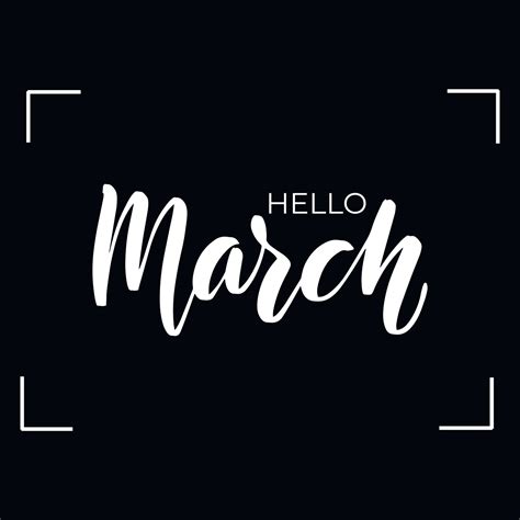 Chalkboard Blackboard Lettering Hello March Handwritten Calligraphy