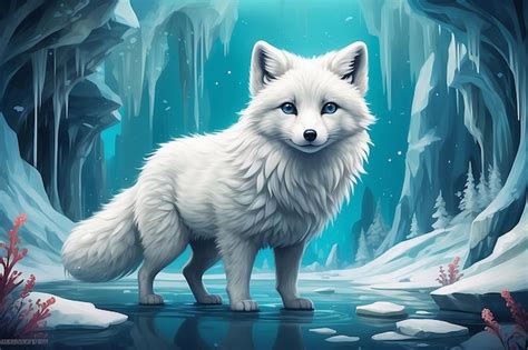 Whimsical Arctic Fox | Premium AI-generated image