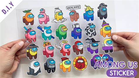 CUTE AMONG US STICKERS DO IT YOURSELF STICKERS DIY DRAW AMONG US