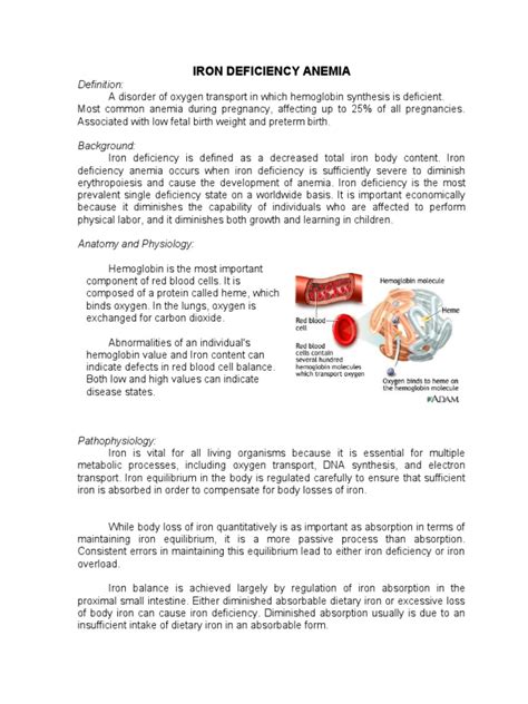 Iron Deficiency Anemia Pdf Anemia Iron