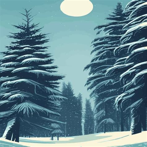 Vintage Navidad paisaje amplio fondo Ilustración retro Navidad paisaje