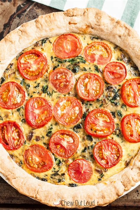 Spinach Tomato Quiche - Chew Out Loud