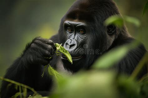 Gorilla Eating Leaves Stock Illustrations 10 Gorilla Eating Leaves