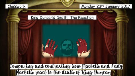 Macbeth and Lady Macbeth's reaction to Duncan's death - Whole Lesson | Teaching Resources