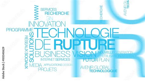 Vid O Stock Technologie De Rupture Nuage De Mots Bleus Texte Innovation