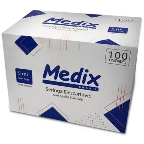 Caixa Seringa 5ml Sem Agulha Luer Lock 100un MedixDermo Center