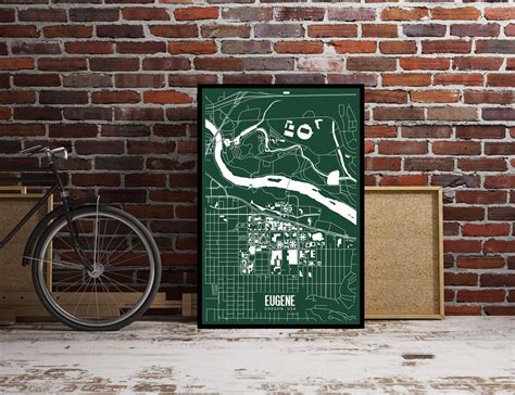 Eugene Oregon Printable Map University of Oregon Campus Map | Etsy