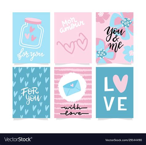 Set Valentine S Day Artistic Hand Drawn Royalty Free Vector