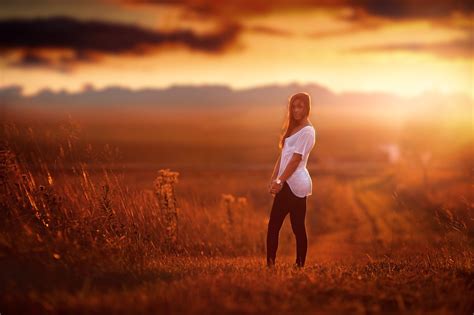 Sunlight Landscape Women Outdoors Women Model Sunset Photography