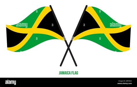 Jamaica ondear la bandera ilustración vectorial sobre fondo blanco La