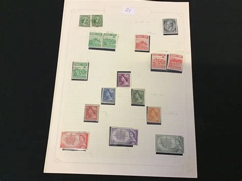 Item 21 Sheet Of 17 Australian Pre Decimal Stamps C1950s Early