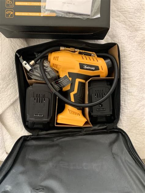 Astroai 160 Psi Tire Air Compressor Cordless Tire Inflator Yellow 20v