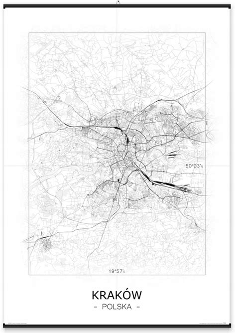 Kraków Mapa miasta na ścianę Plakat 50x70 cm PJ3091 Cena Opinie