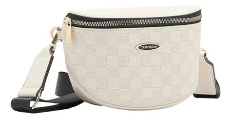 Pochete Chenson Cintura Bolsa Transversal Feminina Cor Nude Desenho Do Tecido Lisa