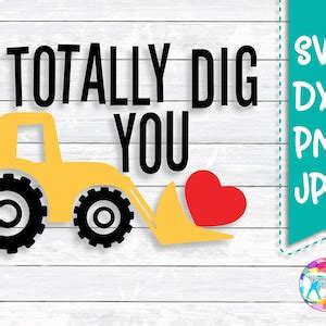 Valentines Day Svg Cute Svg Dxf Png Truck Bulldozer Construction