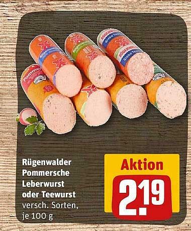 Rügenwalder Pommersche Leberwurst Oder Teewurst Angebot bei REWE