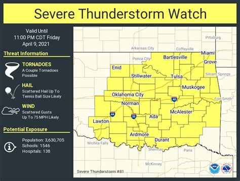 NWS Norman On Twitter 355 Pm Severe Thunderstorm Watch Until 11pm