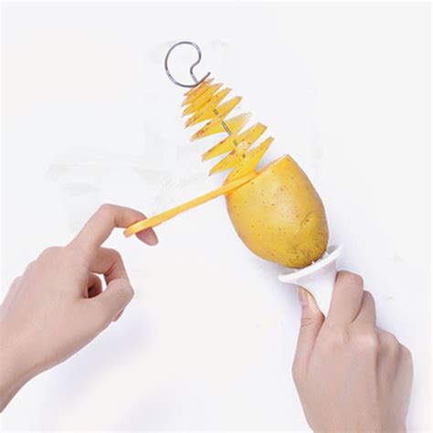 Manual Rotating Potato Chip Cutter Potato Tower Spiral String Slicer