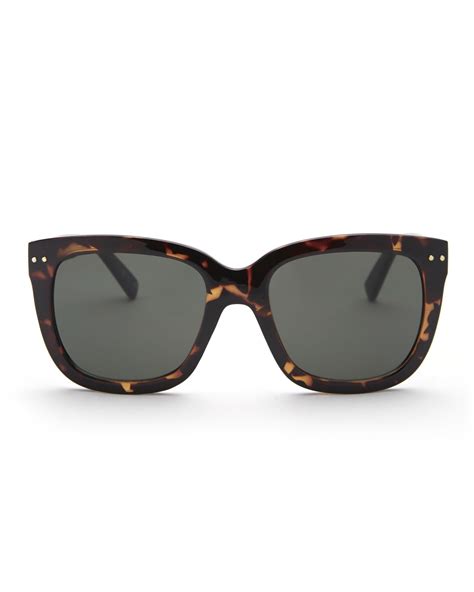 Lyst Cole Haan Dark Tortoiseshell Look C6144 Xl Wayfarer Sunglasses