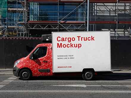 Cargo Truck Mockup (PSD)