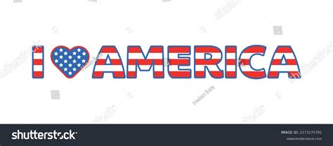 Caption Love America Colors Usa Flag Stock Vector (Royalty Free) 2173275791 | Shutterstock