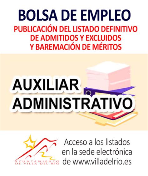 BOLSA DE EMPLEO PUBLICACIÓN DEL LISTADO DEFINITIVO DE ADMITIDOS Y