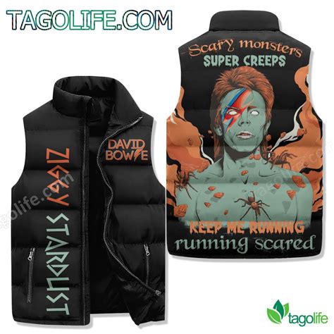 David Bowie Scary Monsters Super Creeps Puffer Vest - Tagolife