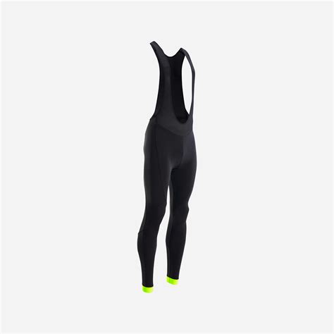 Mens Cycling Bib Tights Rc 100 Black Fluo Lime Yellow Van Rysel