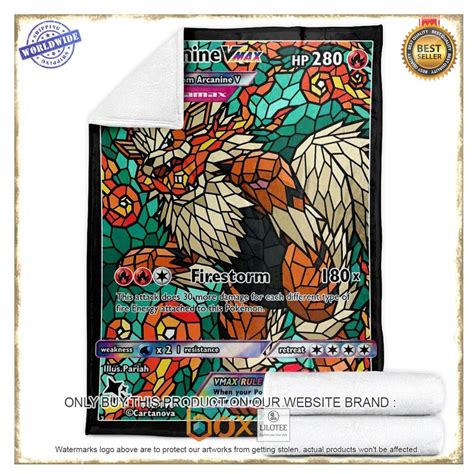 Card Arcanine Hybrid Vmax Stain Glass Pokemon Blanket Express Your