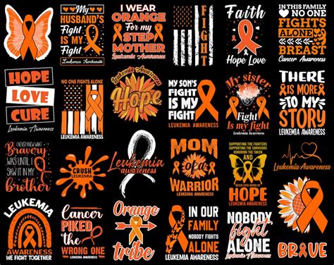 Leukemia Awareness Svg Bundle Orange Ribbon Svg Leukemia Ribbon Svg Leukemia Cancer Svg