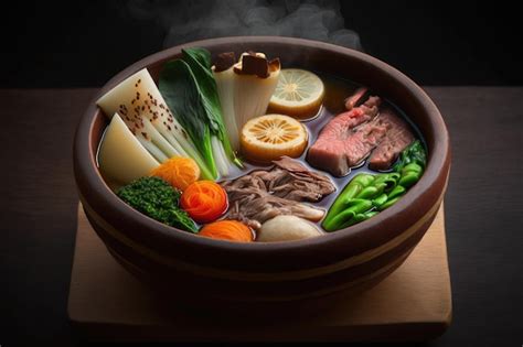 Premium Ai Image Sukiyaki Japanese Beef Hot Pot