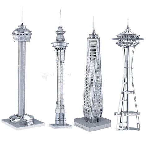 3d Metal Puzzle Seattles Space Needle Tower World Metal Earth Laser