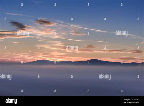 landscapes with morning fog Stock Photo - Alamy