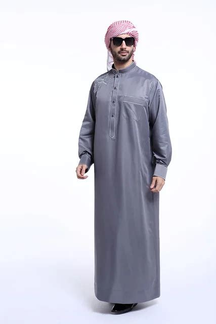 Arab Muslim Clothing For Men Thobe Arabic Islamic Abayas Dress Indian