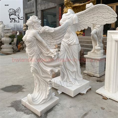 Blve Stock Life Size Winged Victory Garden Decoration Sculpture White