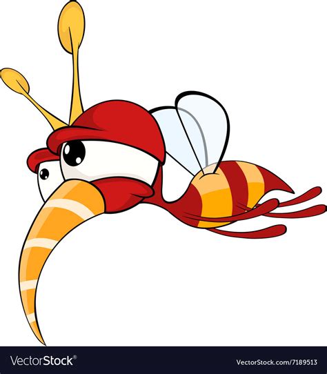 Cartoon Red Fly Insect Royalty Free Vector Image