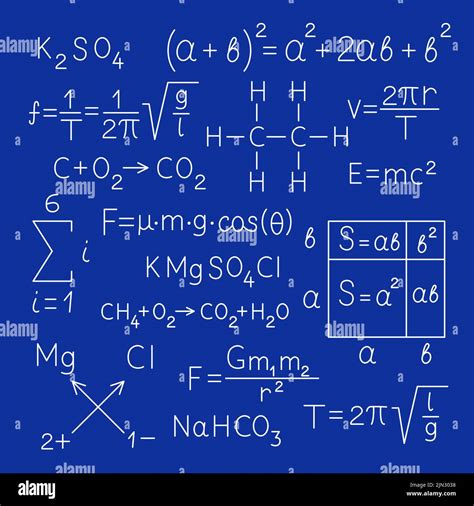 Poster With Scientific Formulas And Equations Vector Illustration