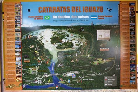 Mapa De Las Cataratas Del Iguaz En El Lado De Argentina Imagen