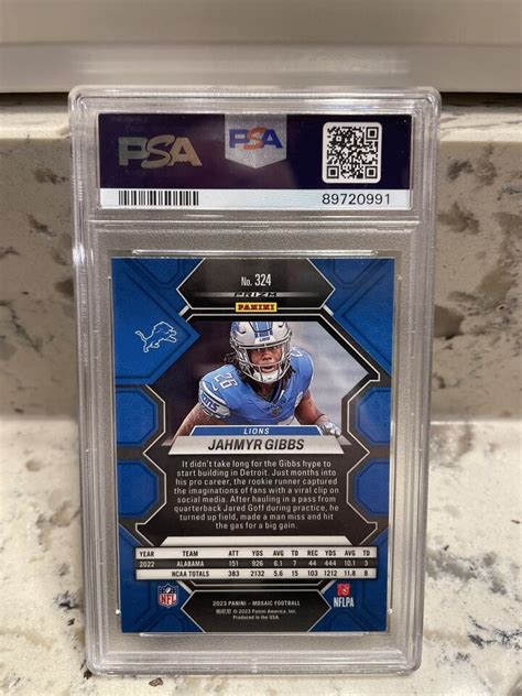 2023 Panini Mosaic Jahmyr Gibbs Silver Prizm RC PSA 9 Lions Rookie EBay