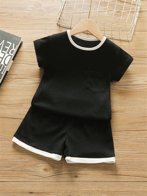 Black Casual Short Sleeve Plain Embellished Slight Stretch Summer