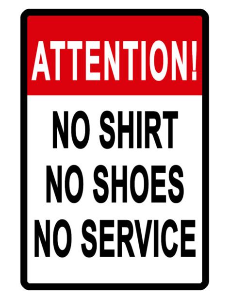 No Shirtshoes No Servicebusiness Signdurable Aluminumglossyno