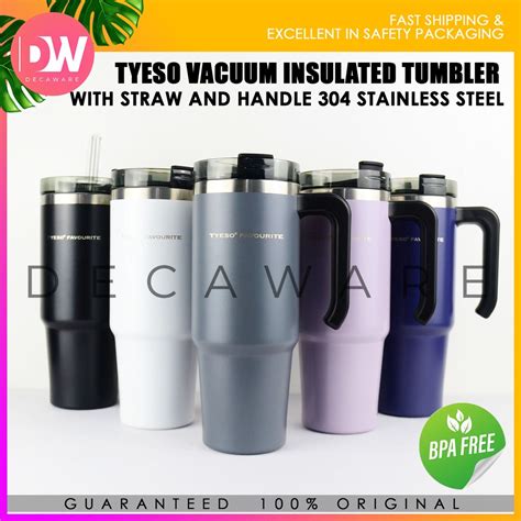 Original Tyeso Vacuum Insulated Tumbler With Straw And Handle Ml