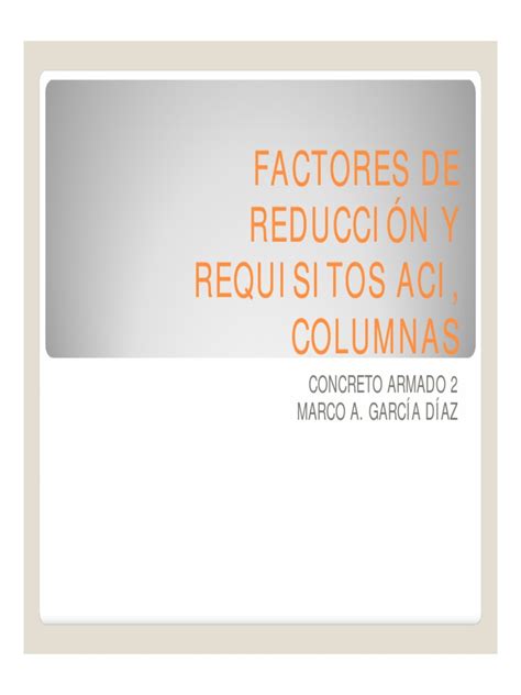 Pdf Factores De Reducci N Y Requisitos Aci Columnas Dokumen Tips