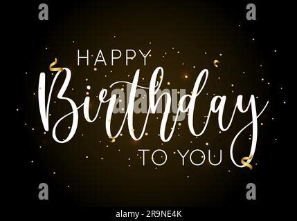 Vector Illustration Of Happy Birthday Handwritten Modern Brush