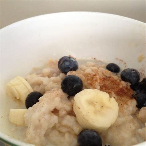 Porridge With Banana Blueberries And Maple Syrup