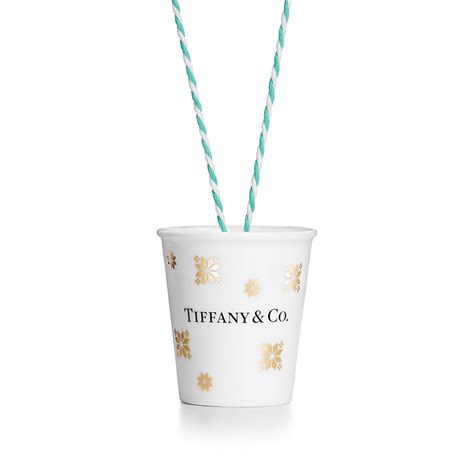 Tiffany Cups Paper Cup Snowflake Ornament In Gold Coloured Bone China