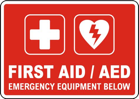 First Aid Aed Equipment Sign Save 10 Instantly